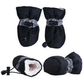 Dog Boots 4 PCS Set (Color: Black)