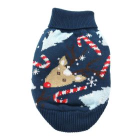 Dog Cable Knit 100% Cotton Sweater (Color: Ugly Raindeer, size: large)