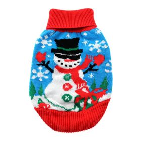 Dog Cable Knit 100% Cotton Sweater (Color: Ugly Snowman, size: small)