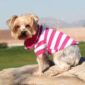 Polos Striped (Color: Pink Yarrow & White, size: small)